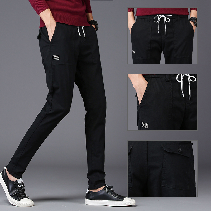 Spring and autumn casual pants men's loose elastic pants