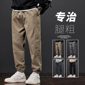 日系束脚纯棉工装裤男秋季潮宽松裤子时尚休闲裤哈伦裤Z2306-P50图片