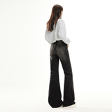 微喇牛仔裤女早春2026年新款秋冬高腰修身显瘦喇叭裤子YD9088-P65，男装牛仔裤，星座509