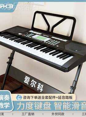 爱尔科电子琴61键初学者WK189力度键盘成年专业演奏级教学APP智能