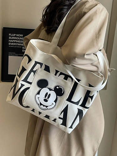 Мультяшный демисезонный шоппер, сумка, тканевый мешок для отдыха