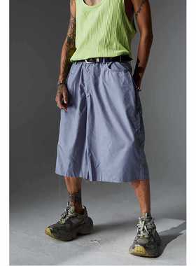 (部分断码特价）龙刺绣图腾风衣料八分裤