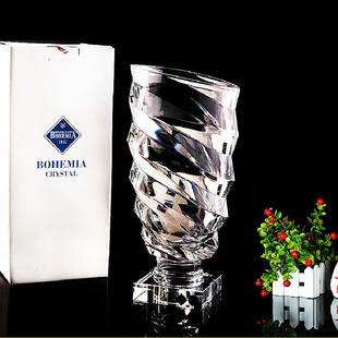 BOHEMIA捷克进口欧式 富贵竹花瓶水晶花瓶 花瓶玻璃透明水养插花