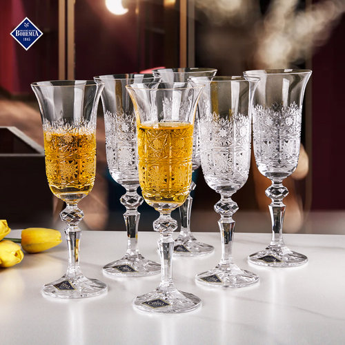 手工雕刻捷克进口水晶玻璃红酒杯