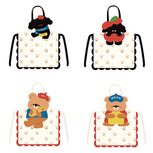 卡通动物围裙儿童吃饭围兜挂脖无袖异形围裙画室防颜料防污罩衣