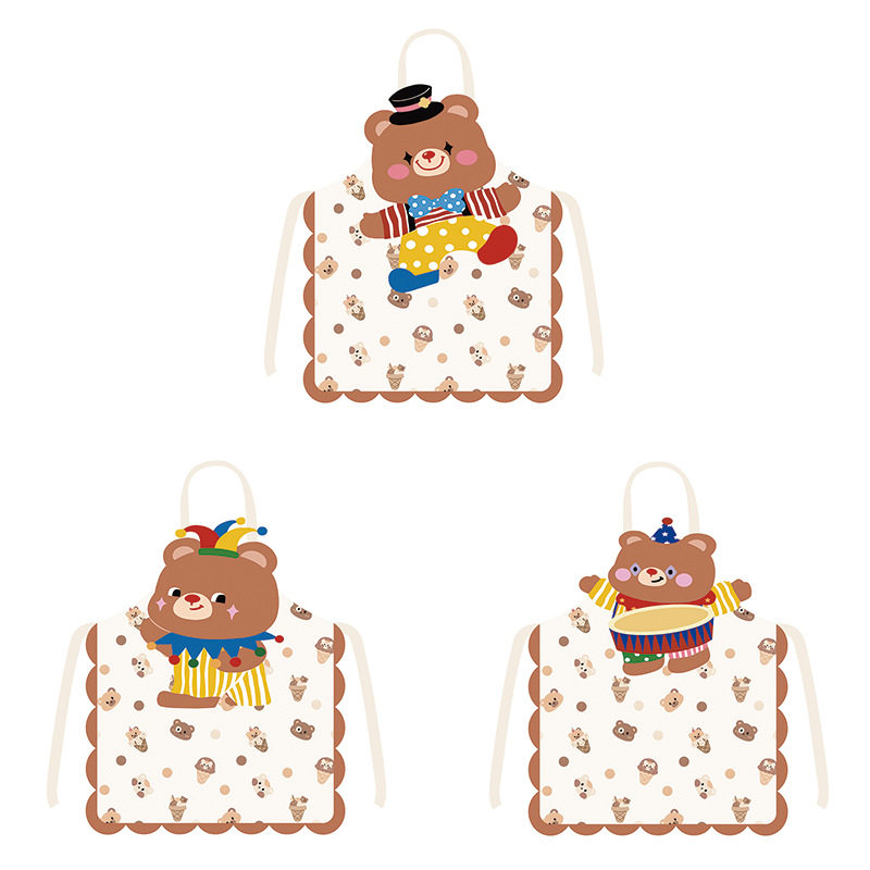 卡通小熊异形围裙厨房家务挂脖围腰可爱时尚亲子烹饪防污罩衣,家庭/个人清洁工具,围裙,淘宝优惠券,粉丝福利购,淘宝优惠卷