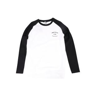 DAEVU春款年青复古大号日韩潮胖子加肥加大码男装圆领插肩长袖T恤