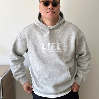 大依无忧大码男装冬季花灰廓版胖子加肥加大男款套头连帽加厚卫衣