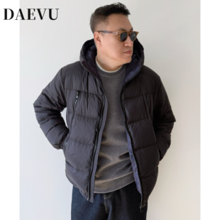 大依无忧大码男装冬季90绒胖人加肥加大男士短款连帽羽绒服外套