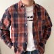 男装 春秋宽松红格子衬衫 加肥加大男款 DAEVU大码 长袖 休闲衬衣外套