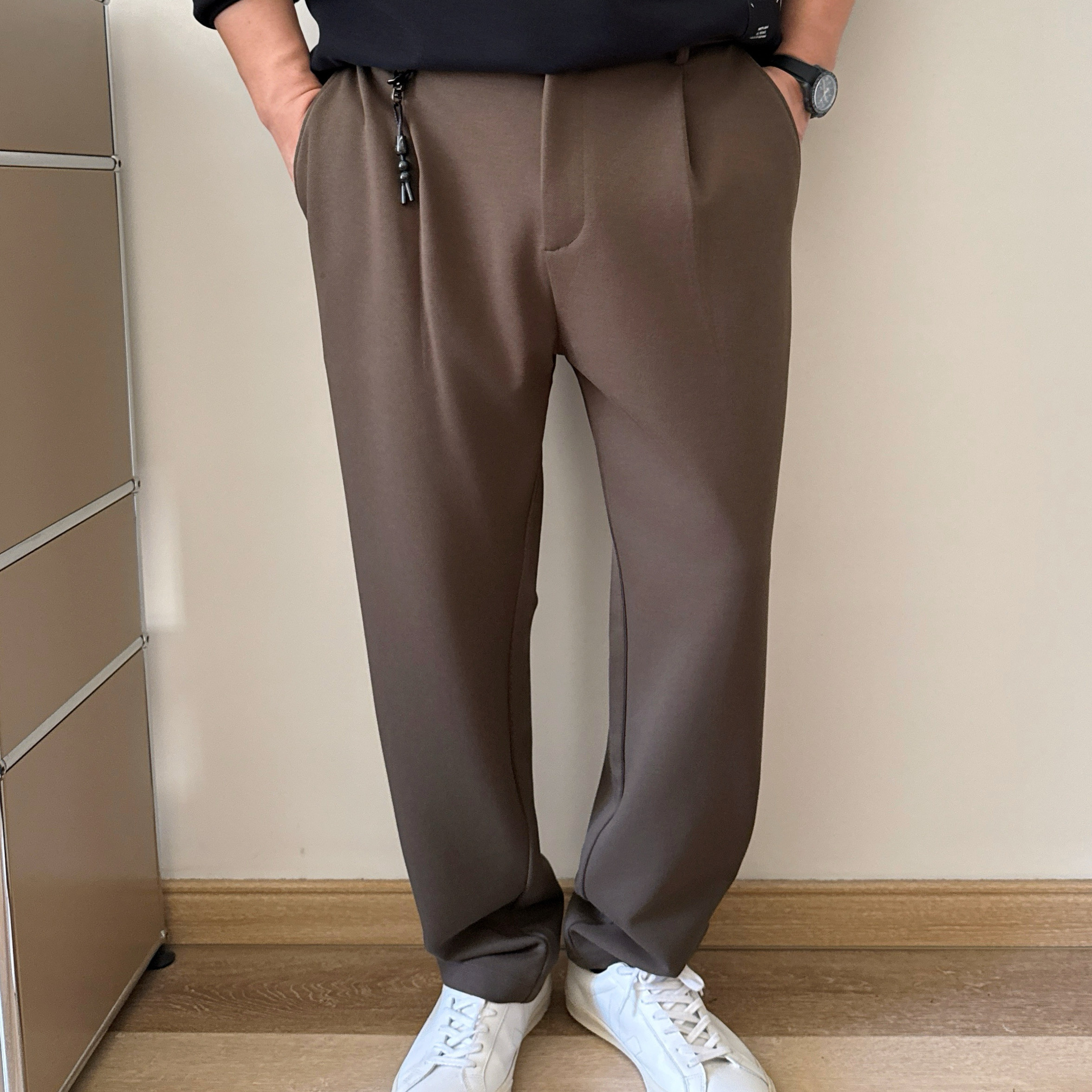 大依无忧大码男装春秋款宽松舒适男裤弹力加肥加大男士通勤休闲裤