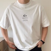 t恤半袖 大依无忧大码 趣味宽松胖子加肥加大男士 圆领短袖 男装 夏季