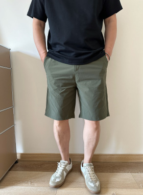 DAEVU夏季大码男装绿色弹力潮胖子加肥加大男士休闲短裤五分裤