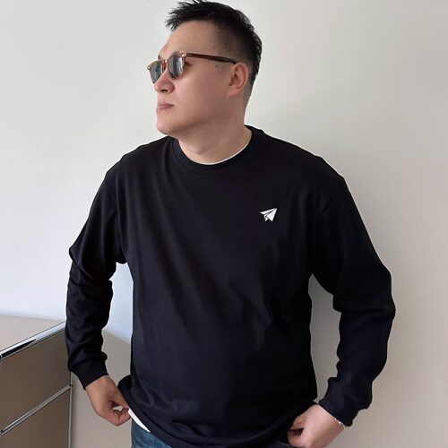 DAEVU加肥加大春秋圆领长袖T恤