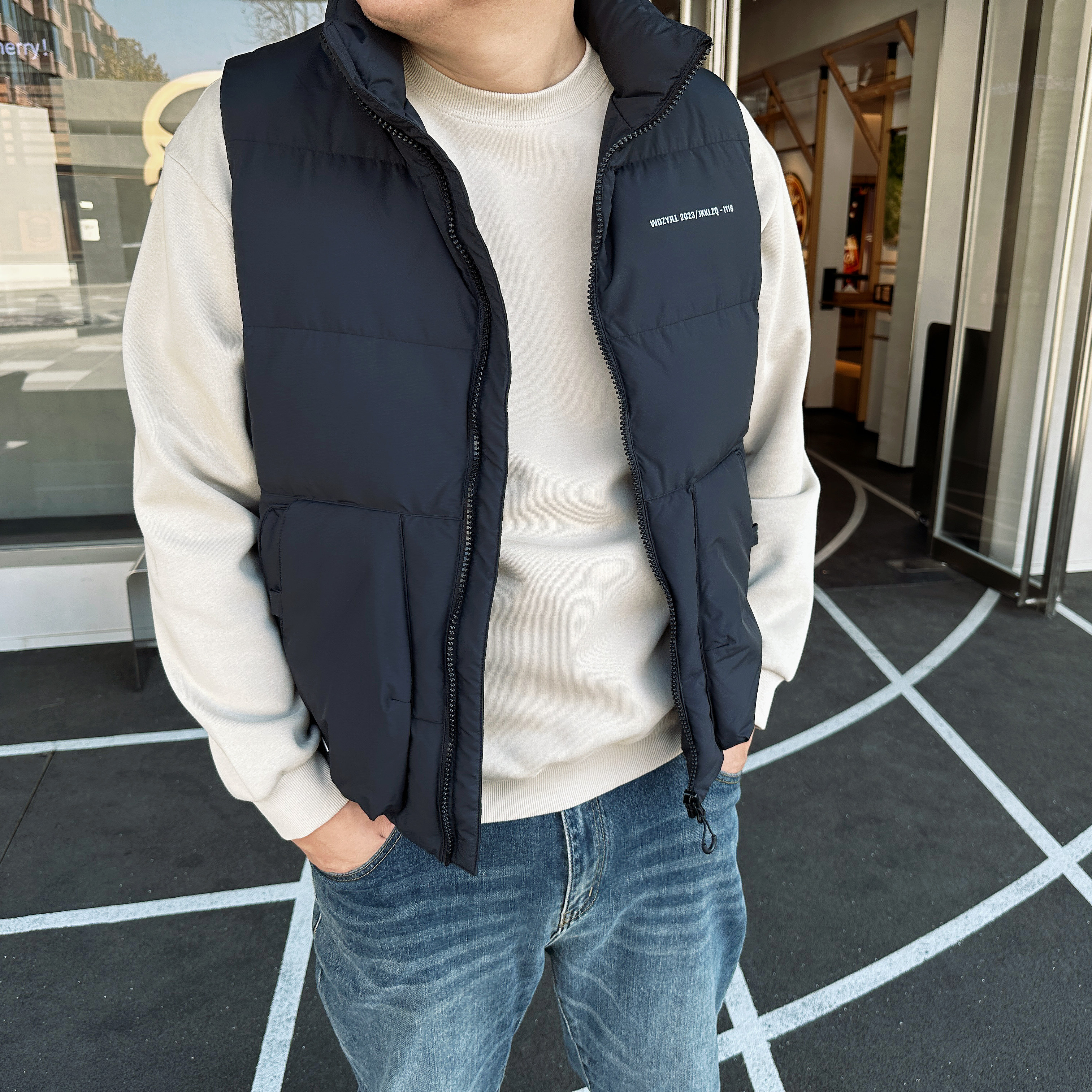 DAEVU男士立领羽绒坎肩马甲大码