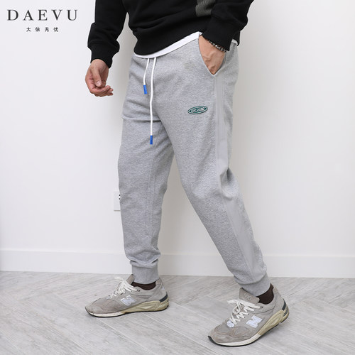 daevu秋新款年青大号潮加肥卫裤