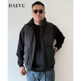 大依无忧大码男装冬季90绒宽松立领羽绒马甲男胖子休闲坎肩背心