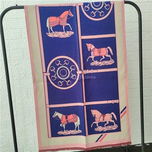 2020秋冬韩版保暖仿羊绒围巾马车图案披肩女百搭两用加厚围脖