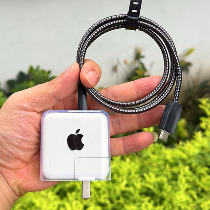 苹果iPhone15 16 pro max 30W充电器软壳35W数据线保护套缠绕绳套