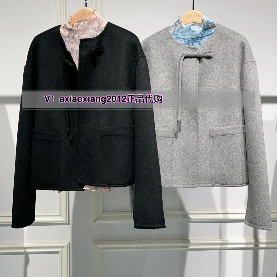 真我永恒2024冬季新品短款圆领女士毛呢大衣外套2441A51048吊1799