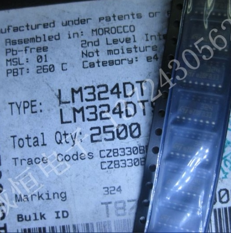线性电路 LM324DT  进口 ST 全新现货 运算放大器  SOP14 正品324