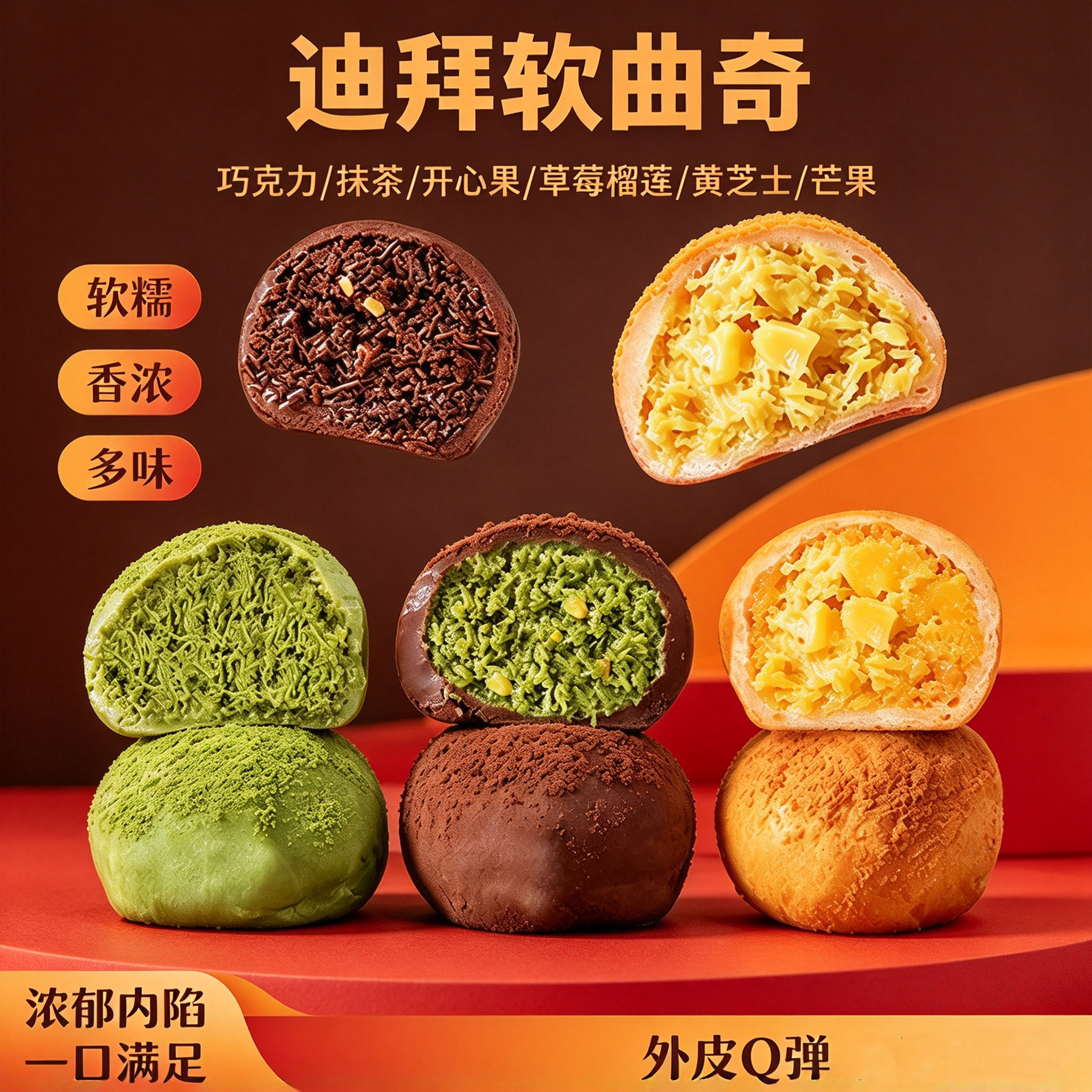 轻膳语迪拜软曲奇8枚夹心网红