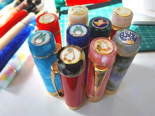 金豪世纪100钢笔天冠替换可爱珐琅烤漆宝石贝壳镶嵌（只含贴片）