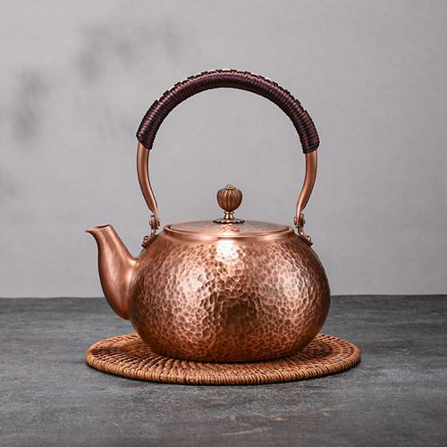 网虫纯手工锤纹紫铜茶壶围炉煮茶