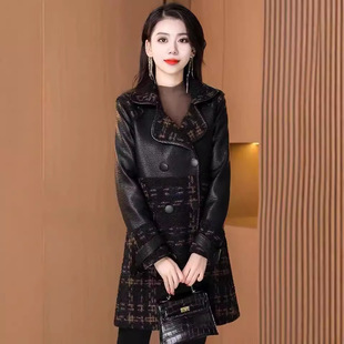 洋气秋冬季 双面穿海宁皮衣女外套中长款 复古时尚 韩版 加厚 2024新款