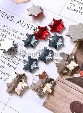 正品SWAROVSKI美甲钻施华洛世奇奥地利水晶2753红色雪花平底钻