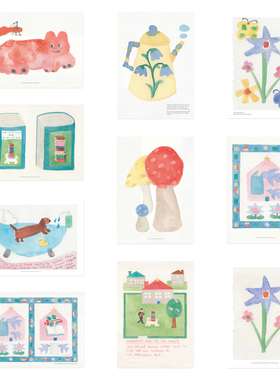 ANNA 韩国设计ins治愈系插画小清新海报 北欧客厅餐厅卧室装饰画