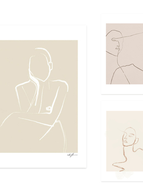 ANNA丹麦设计Anna Johansson抽象艺术海报北欧风格卧室餐厅装饰画