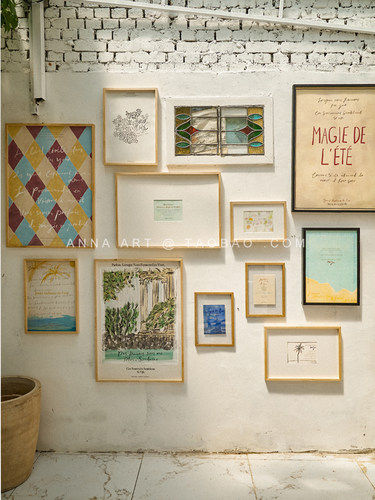 浪漫法式复古抽象艺术客厅装饰画