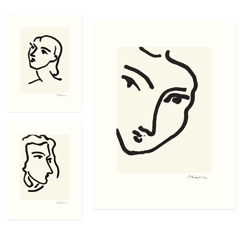 anna |matisse马蒂斯简约线条人像| 卧室沙发背景书房装饰画海报