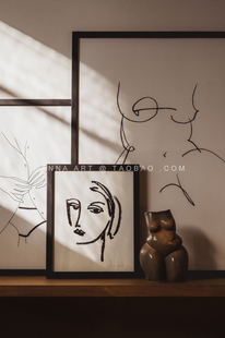 客厅卧室装 饰画 Kollarn女性主题海报北欧风格 ANNA丹麦设计Andrea