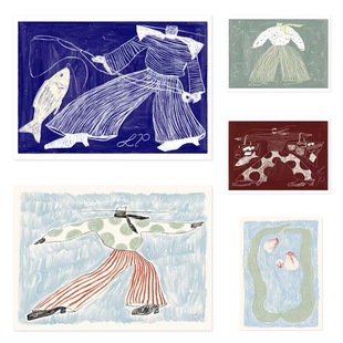 北欧客厅餐厅 Tuffley人物花卉抽象艺术海报 ANNA 丹麦设计Lucia