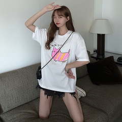 Nai cat T-shirt summer girl loose and slim casual student short sleeve top