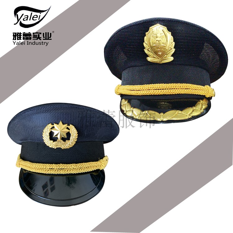 现货黑色大盖帽夏季网眼保安帽子