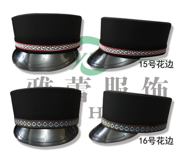 新品通用圆顶帽礼仪帽保安大盖帽酒店行李生门童帽花边帽厂家定制