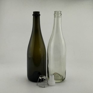 无铅大肚香槟瓶透明白兰地酒瓶抗压密封葡萄酒空瓶酒柜装饰750ml