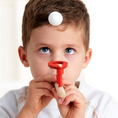 早教感统器材木制悬浮魔术道具儿童玩具吹球器吹球游戏口腔训练器