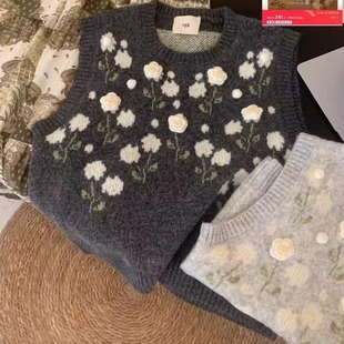 春秋氛围感绣花针织马甲背心女2025新款 399 毛衣外套 集合351