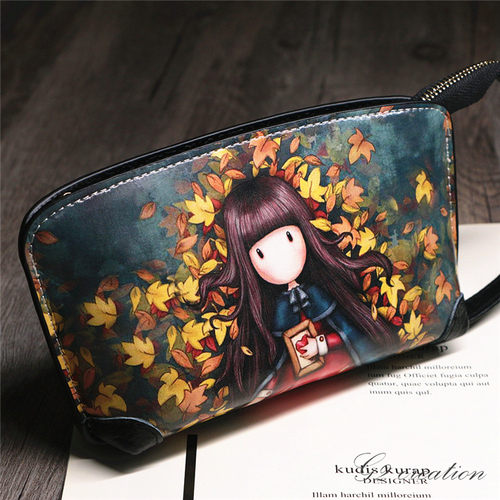 彩绘卡通风便携手拎包网红手机包