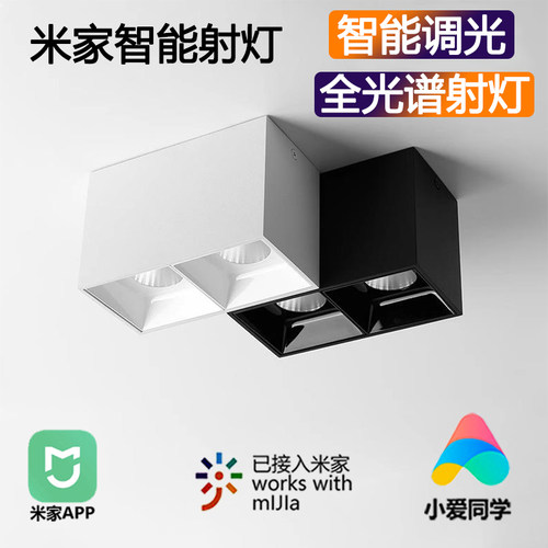 方形明装双头智能射灯小爱A智能