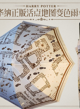华纳正版遇水变色活点地图雨伞