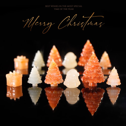 手工雕刻创意圣诞礼物圣诞树摆件雪人礼物盒印章石老挝石石雕摆件