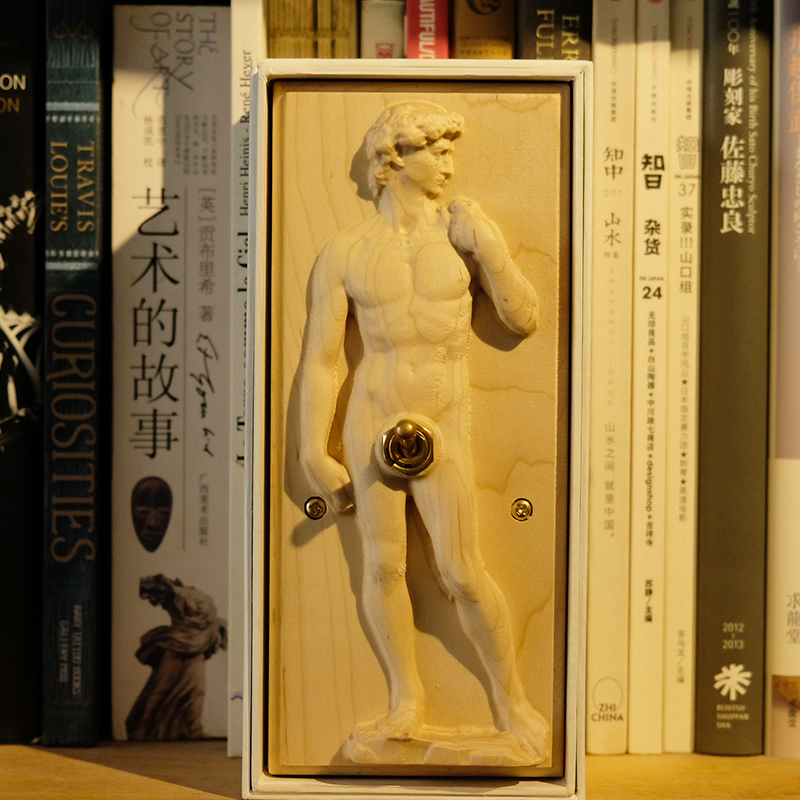 大卫实木浮雕开关艺术摆件86型面板米开朗基罗文艺复兴创意礼物