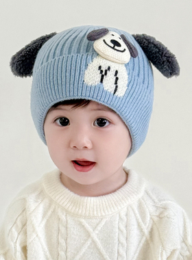 儿童冬季帽子男孩2025新款2岁宝宝毛线帽秋冬可爱男童1冬天3女孩4