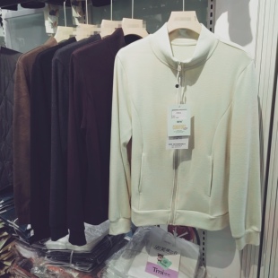 梯咪tmi612浩扬糯米衣立领双面磨毛修身外套抓绒衣女士上衣带兜