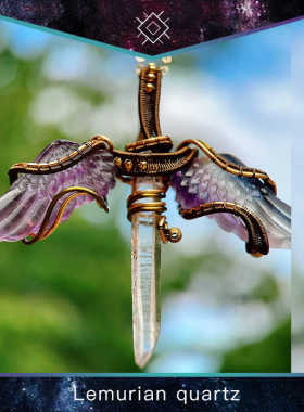 天使翅膀灵摆手术刀七彩萤石